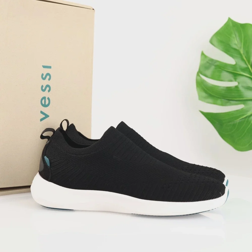 Vessi Womens Everyday Move Slip-On Sneaker Size 8 Waterproof Black Comfort Shoes